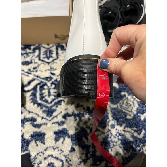 NEW 2976 SMOOTH LEATHER PLATFORM CHELSEA BOOTS WHITE - Picture 10 of 13